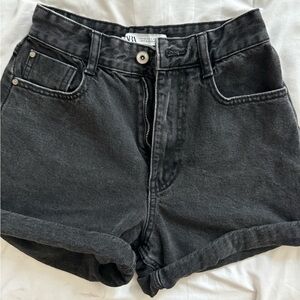 Zara black denim shorts-mom fit. Size 2